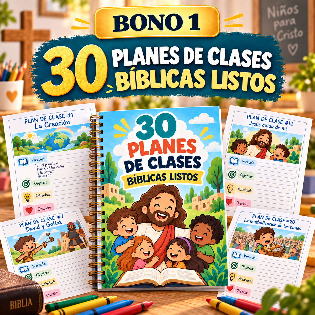 Bono 1: 30 Planes de Clases Bíblicas Listos