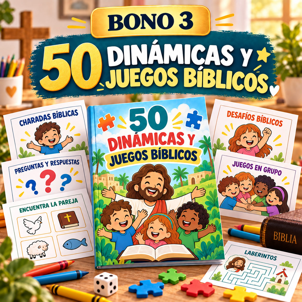 Bono 3: 50 Dinámicas y Juegos Bíblicos