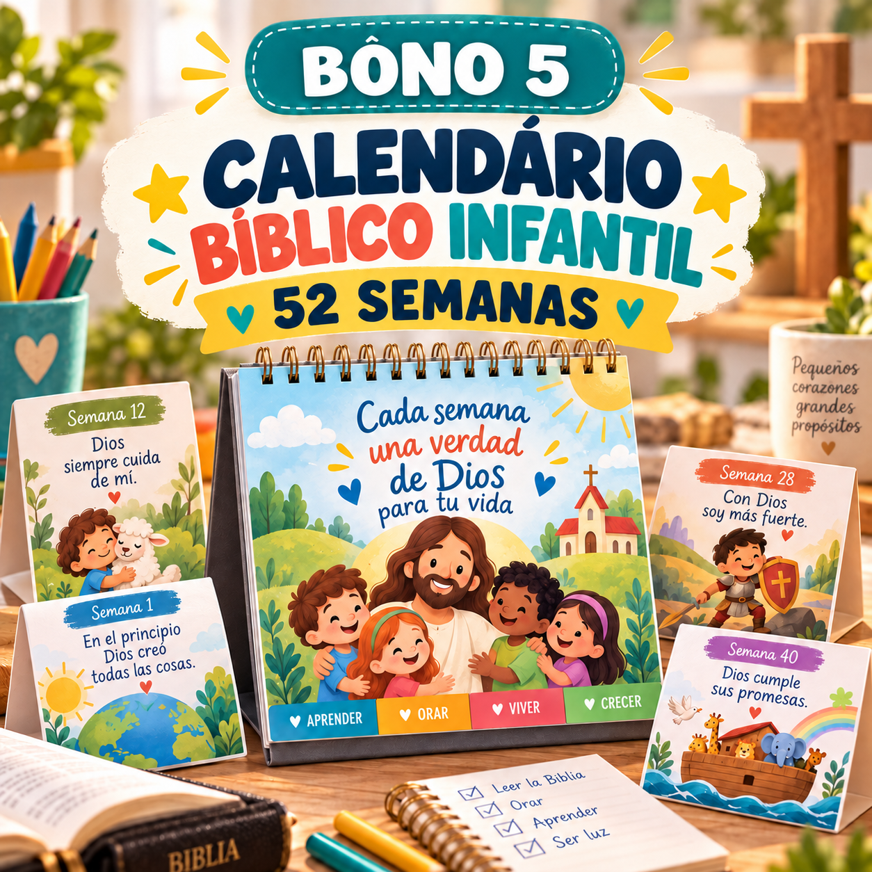 Bono 5: Calendario Bíblico Infantil de 52 Semanas